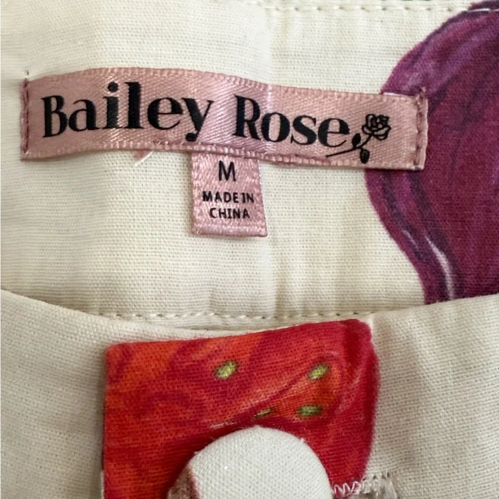 Bailey Roses Gah Italian print Summer tomatoes Pants Size M Urban Outfitters 🥖 - Picture 7 of 13